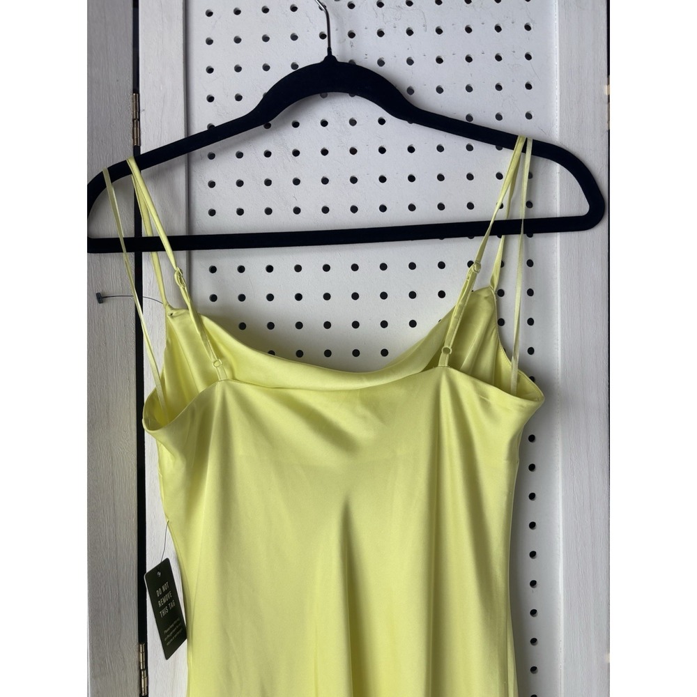 NWT $108 Express Maxi Slip Dress Yellow Women's XS Spaghetti Strap - Picture 9 of 13